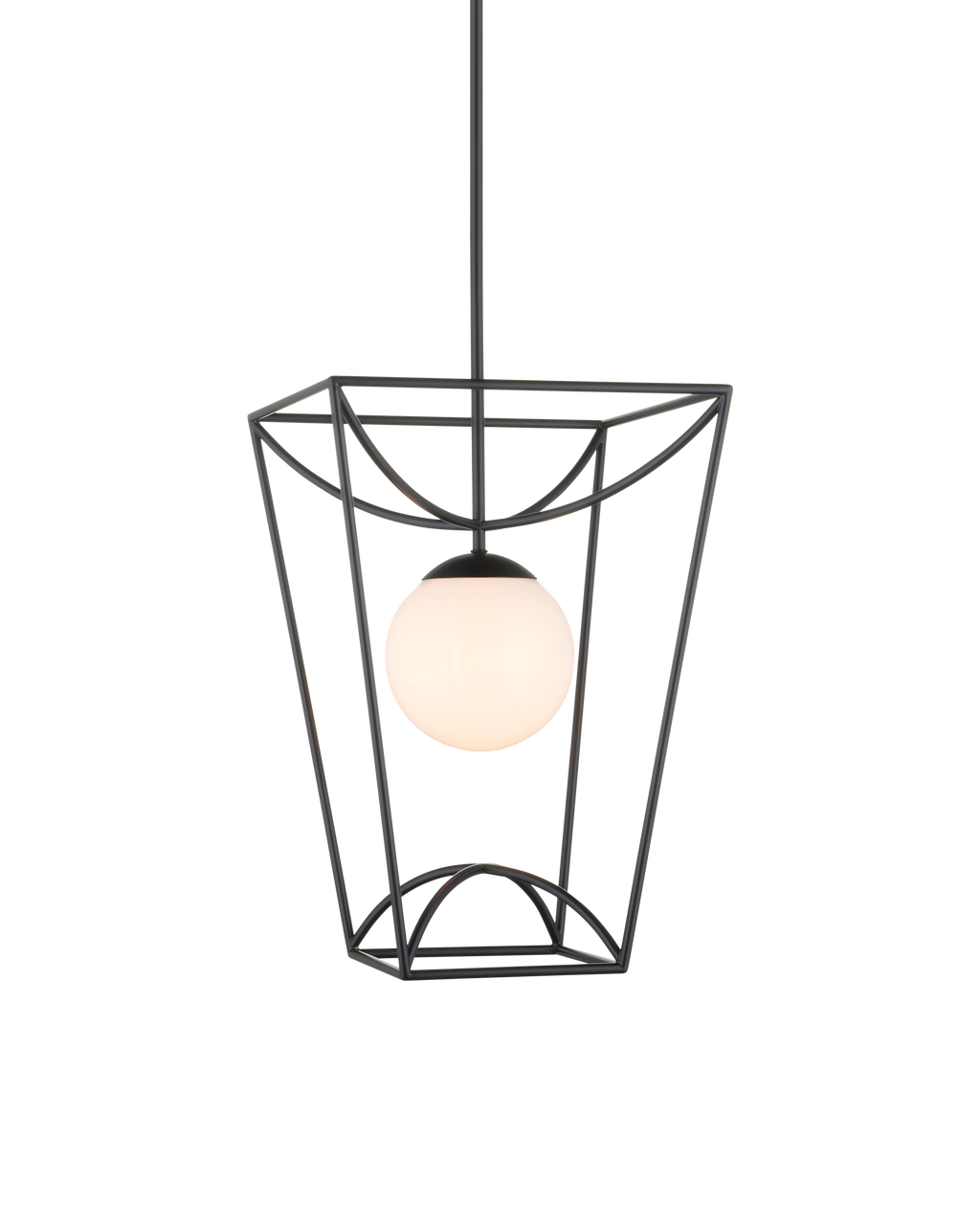 Currey & Co Rochefort Small Lantern in Black/White 9500-0011