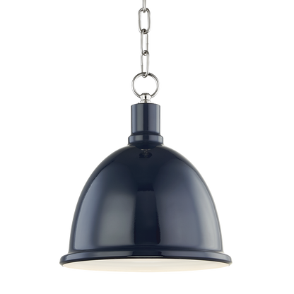 Mitzi 1 Light Pendant in Polished Nickel/Navy H238701S-PN/NVY