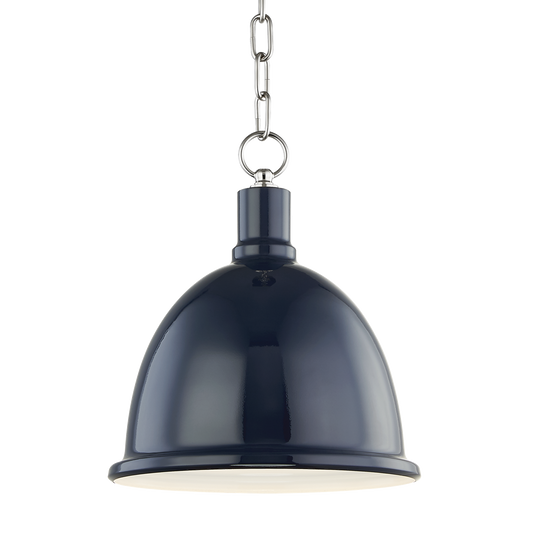 Mitzi 1 Light Pendant in Polished Nickel/Navy H238701S-PN/NVY