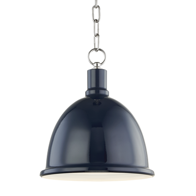 Mitzi 1 Light Pendant in Polished Nickel/Navy H238701S-PN/NVY