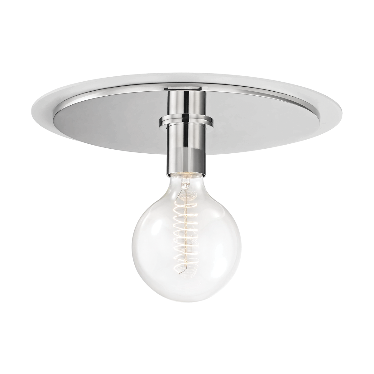 Mitzi 1 Light Flush Mount in Polished Nickel/White H137501L-PN/WH