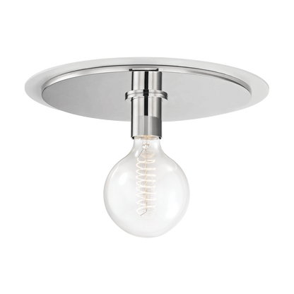 Mitzi 1 Light Flush Mount in Polished Nickel/White H137501L-PN/WH