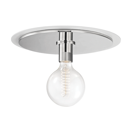 Mitzi 1 Light Flush Mount in Polished Nickel/White H137501L-PN/WH