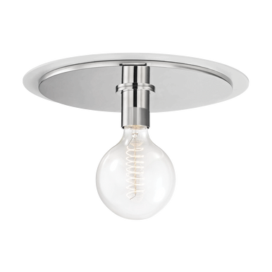 Mitzi 1 Light Flush Mount in Polished Nickel/White H137501L-PN/WH