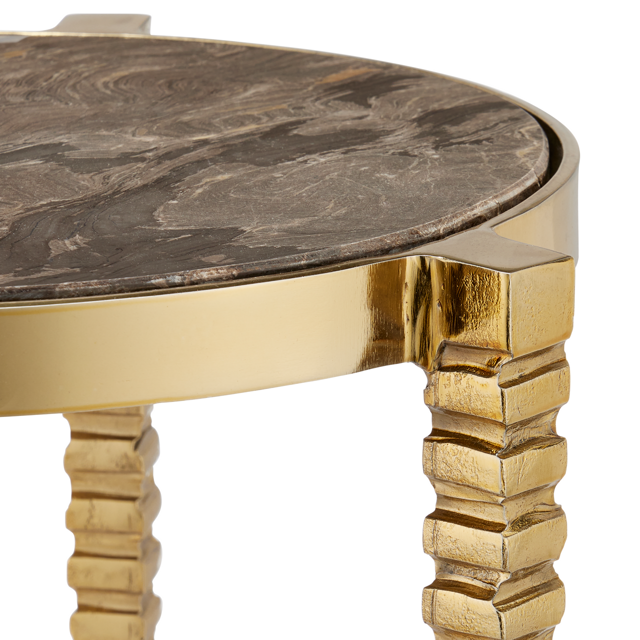 Currey & Co. Corrado Cappuccino Marble Accent Table 4000-0180