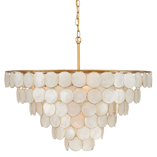 Currey & Co. Bon Vivant 30.25" Capiz Shell 5-Light Chandelier 9000-1098