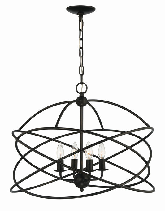 Lumanity Lighting Anson 4-Light Contemporary Statement Chandelier in Painted Oil Rubbed Bronze  L090-0031