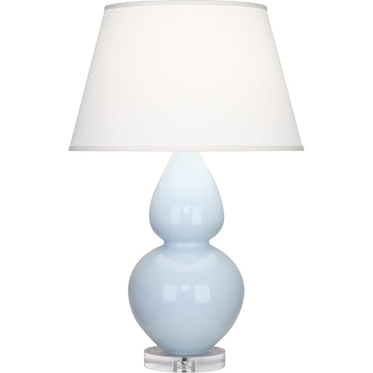 Robert Abbey  Baby Blue Double Gourd Table Lamp in Baby Blue Glazed Ceramic with Lucite Base A676X