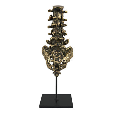 Noir Vertebrae in Antique Brass with Matte Black Base AB-157BR