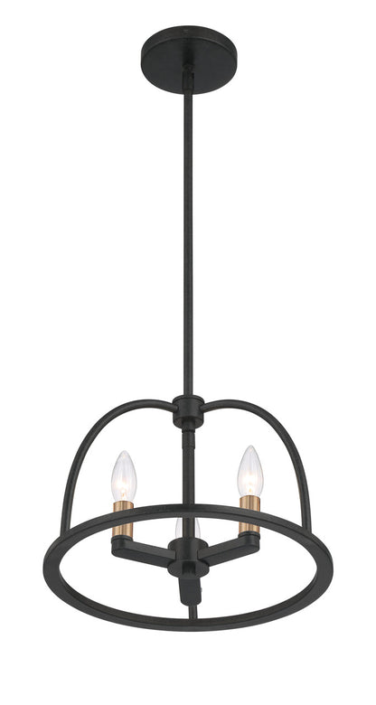 Crystorama Abbott 3 Light Black Chandelier ABB-3003-BK