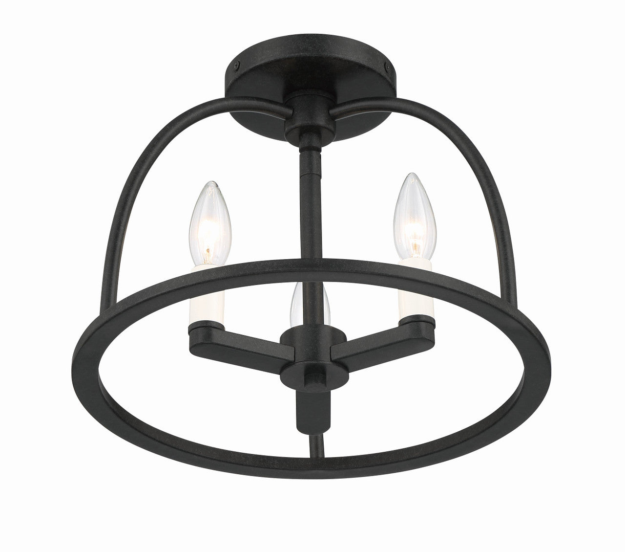 Crystorama Abbott 3 Light Black Ceiling Mount ABB-3003-BK_CEILING