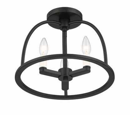 Crystorama Abbott 3 Light Black Ceiling Mount ABB-3003-BK_CEILING