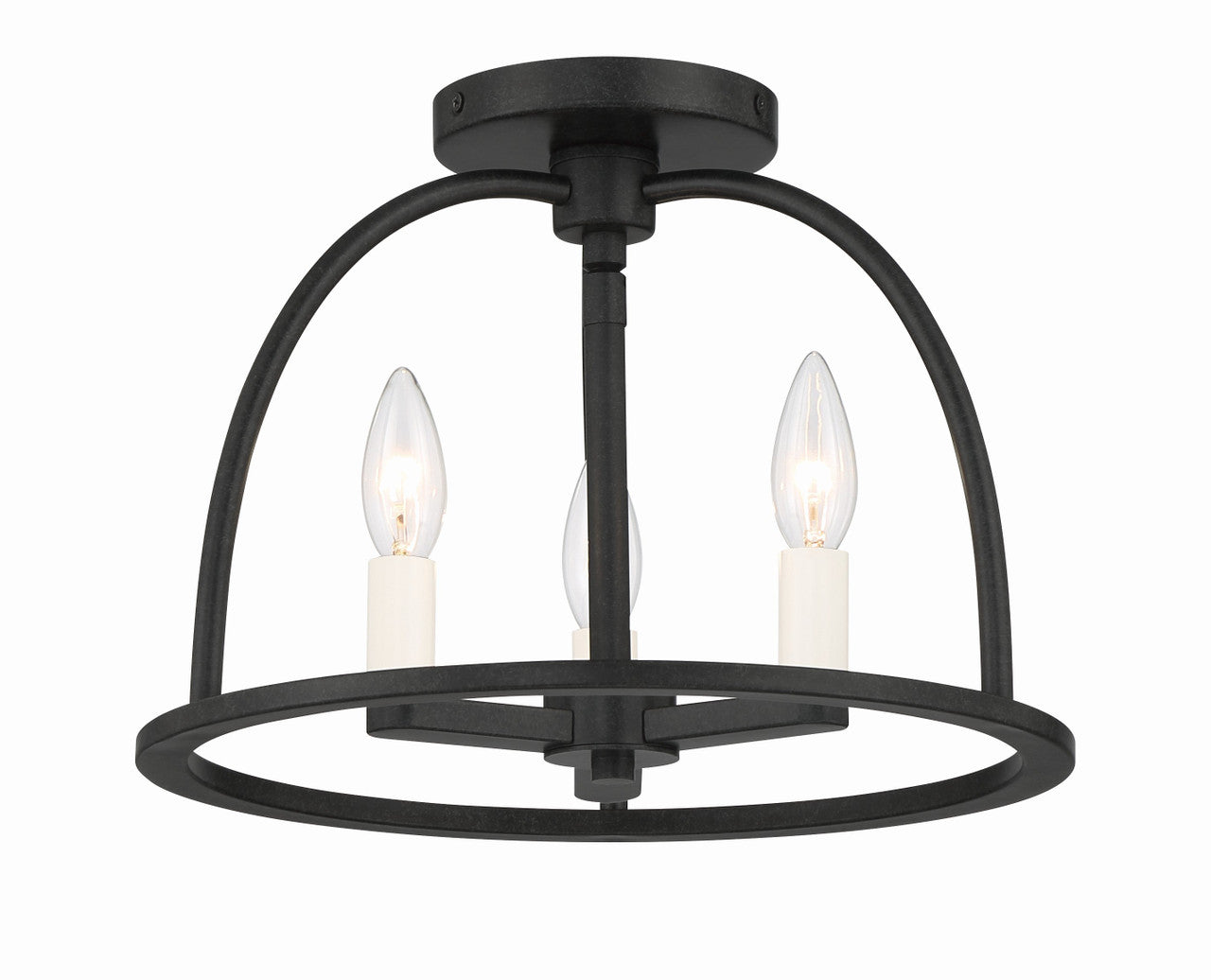 Crystorama Abbott 3 Light Black Ceiling Mount ABB-3003-BK_CEILING