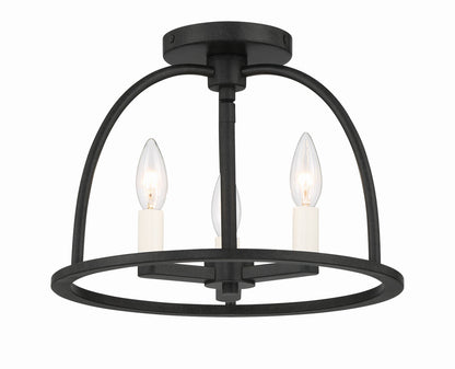 Crystorama Abbott 3 Light Black Ceiling Mount ABB-3003-BK_CEILING