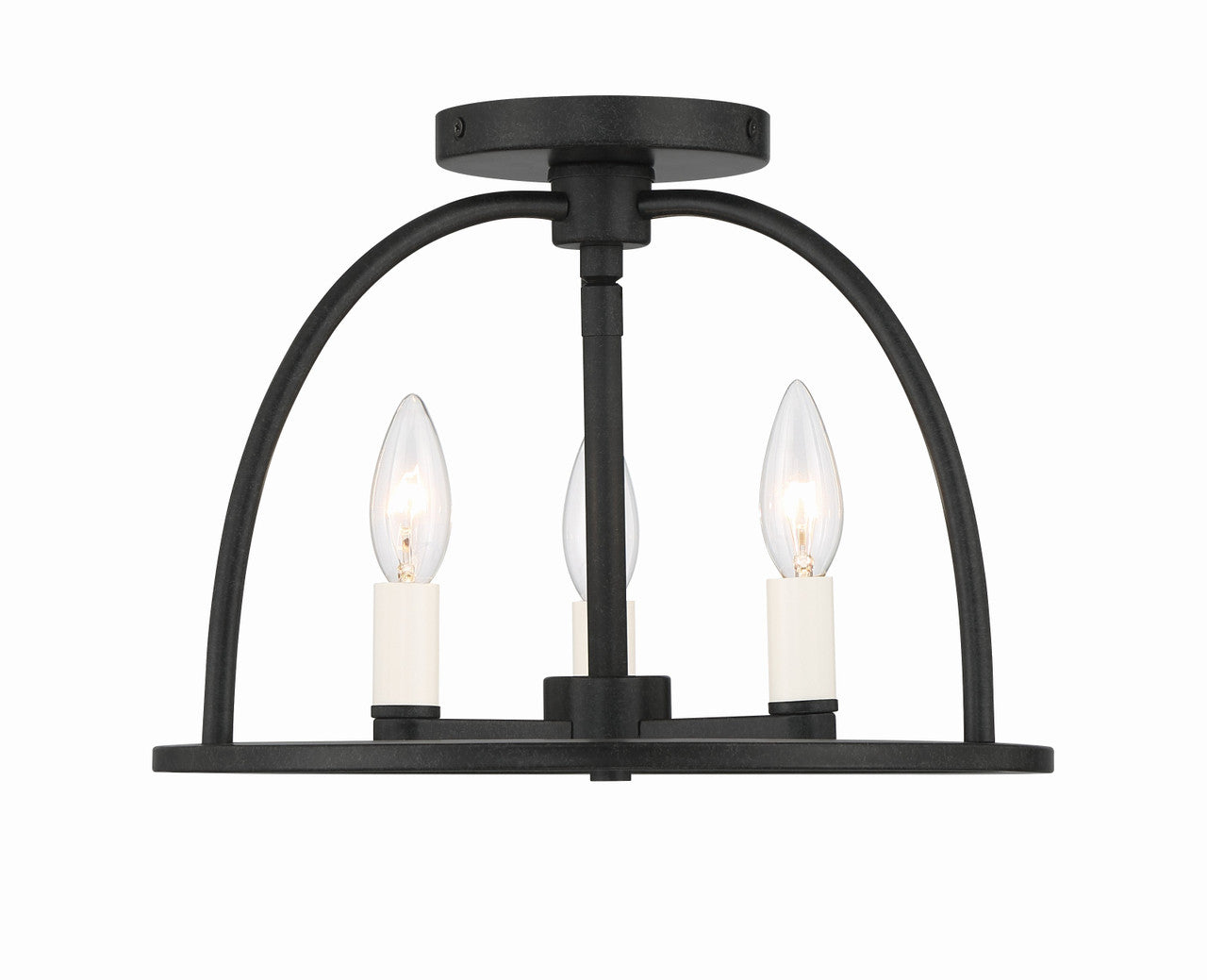 Crystorama Abbott 3 Light Black Ceiling Mount ABB-3003-BK_CEILING