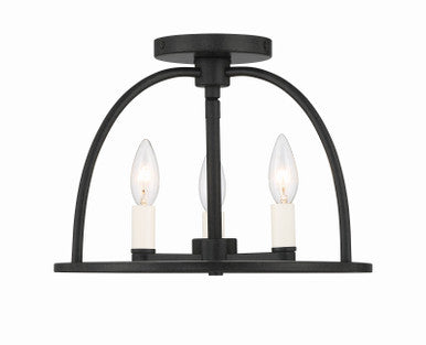 Crystorama Abbott 3 Light Black Ceiling Mount ABB-3003-BK_CEILING