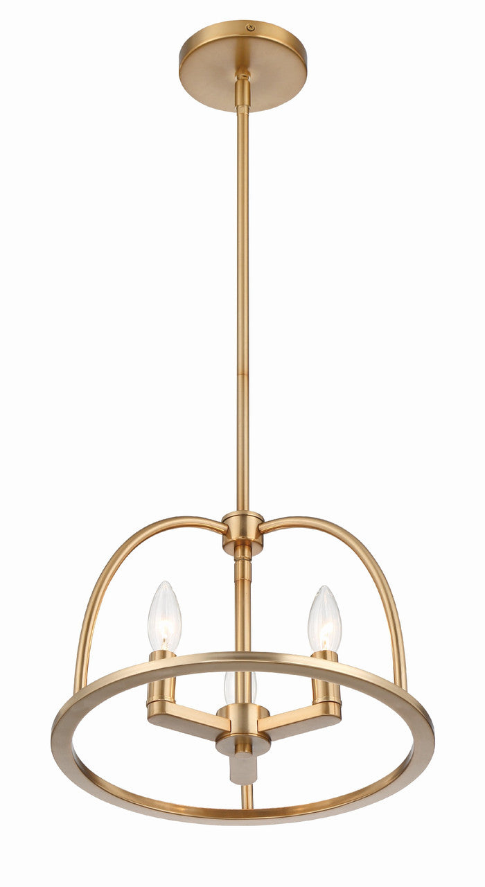 Crystorama Abbott 3 Light Vibrant Gold Chandelier ABB-3003-VG