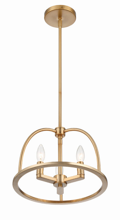 Crystorama Abbott 3 Light Vibrant Gold Chandelier ABB-3003-VG