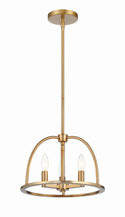 Crystorama Abbott 3 Light Vibrant Gold Chandelier ABB-3003-VG