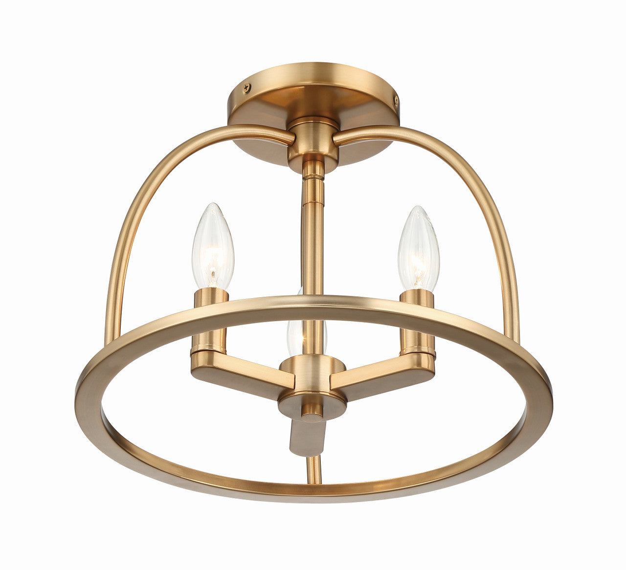 Crystorama Abbott 3 Light Vibrant Gold Ceiling Mount ABB-3003-VG_CEILING