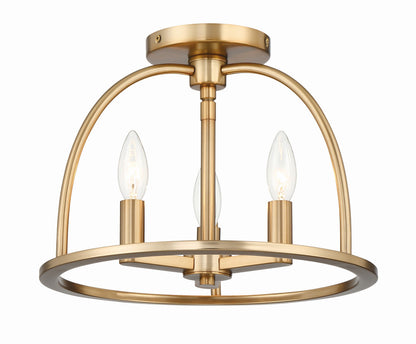 Crystorama Abbott 3 Light Vibrant Gold Ceiling Mount ABB-3003-VG_CEILING