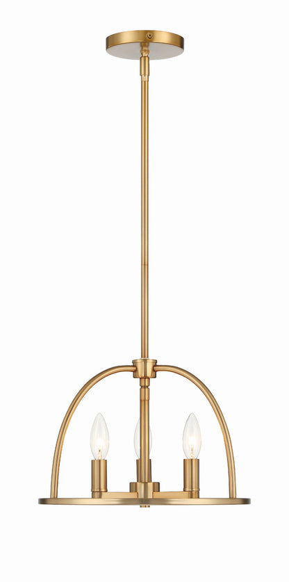 Crystorama Abbott 3 Light Vibrant Gold Chandelier ABB-3003-VG