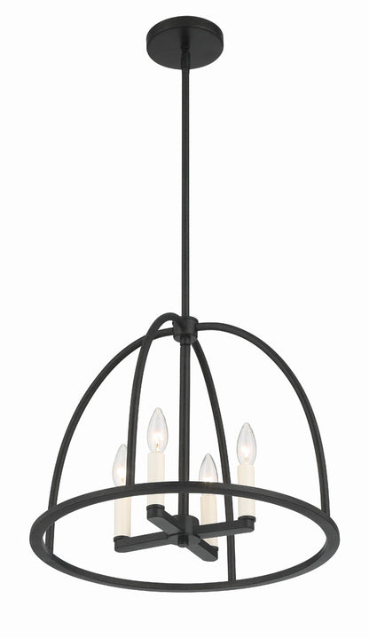 Crystorama Abbott 4 Light Black Chandelier ABB-3004-BK