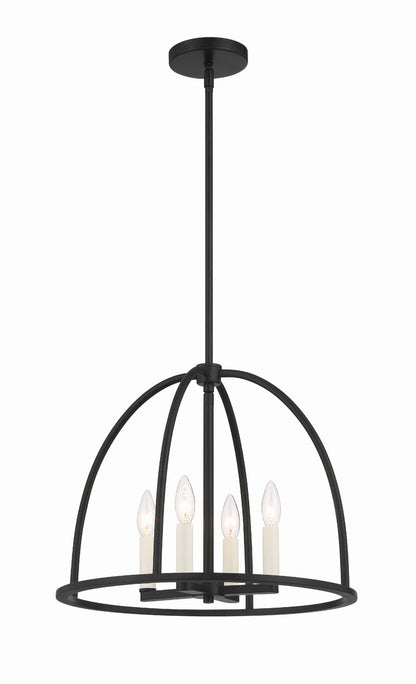 Crystorama Abbott 4 Light Black Chandelier ABB-3004-BK