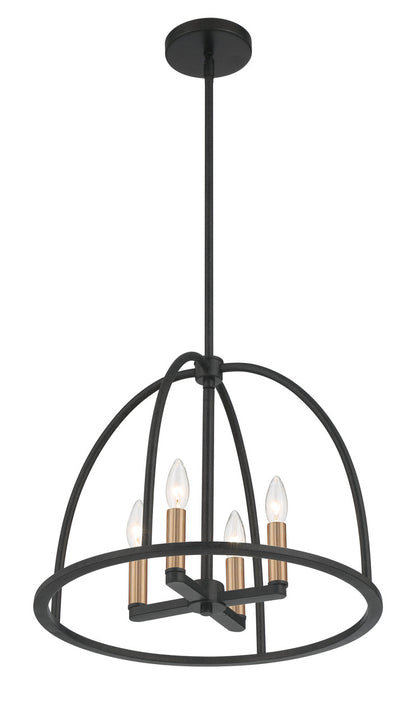 Crystorama Abbott 4 Light Black Chandelier ABB-3004-BK