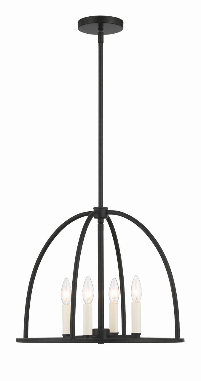 Crystorama Abbott 4 Light Black Chandelier ABB-3004-BK