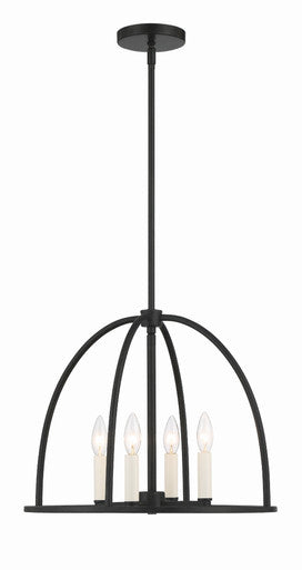 Crystorama Abbott 4 Light Black Chandelier ABB-3004-BK