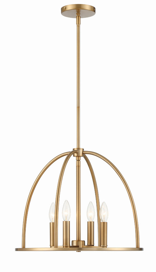 Crystorama Abbott 4 Light Vibrant Gold Chandelier ABB-3004-VG