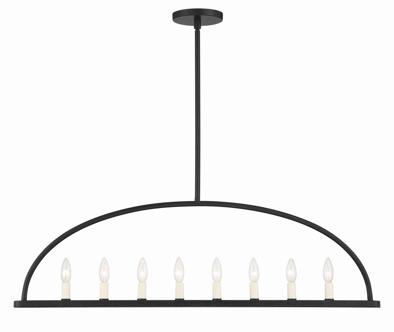 Crystorama Abbott 8 Light Black Linear Chandelier ABB-3007-BK