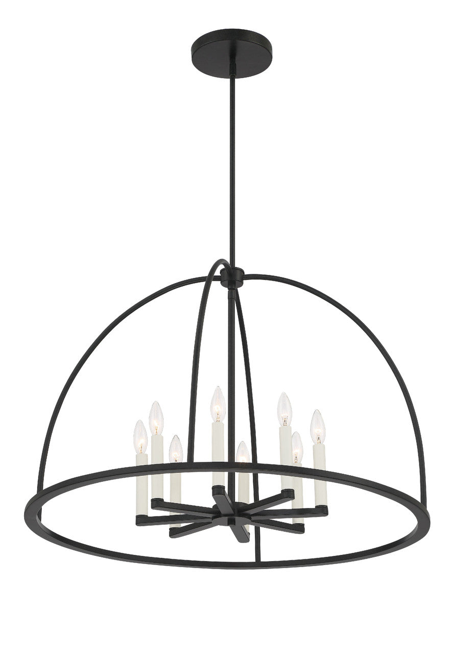 Crystorama Abbott 8 Light Black Chandelier ABB-3008-BK