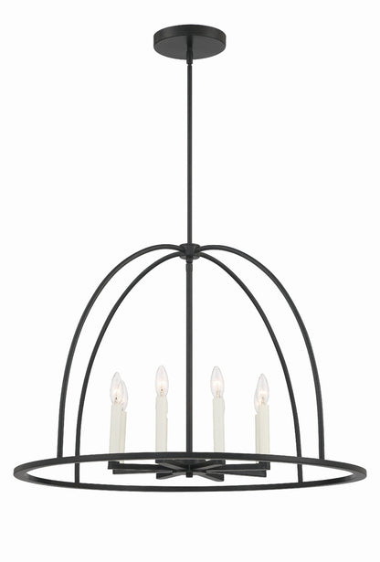 Crystorama Abbott 8 Light Black Chandelier ABB-3008-BK