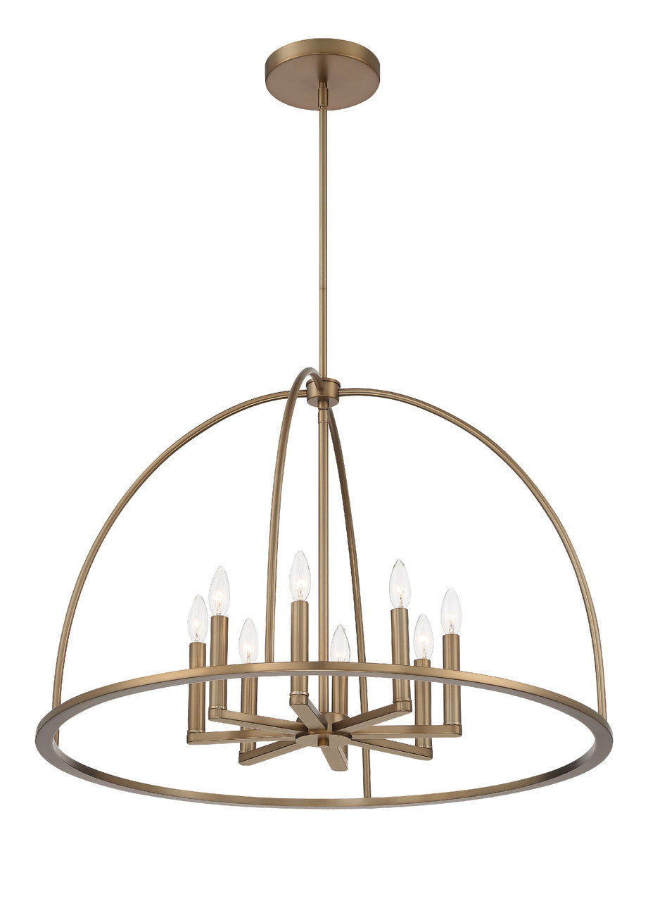 Crystorama Abbott 8 Light Vibrant Gold Chandelier ABB-3008-VG