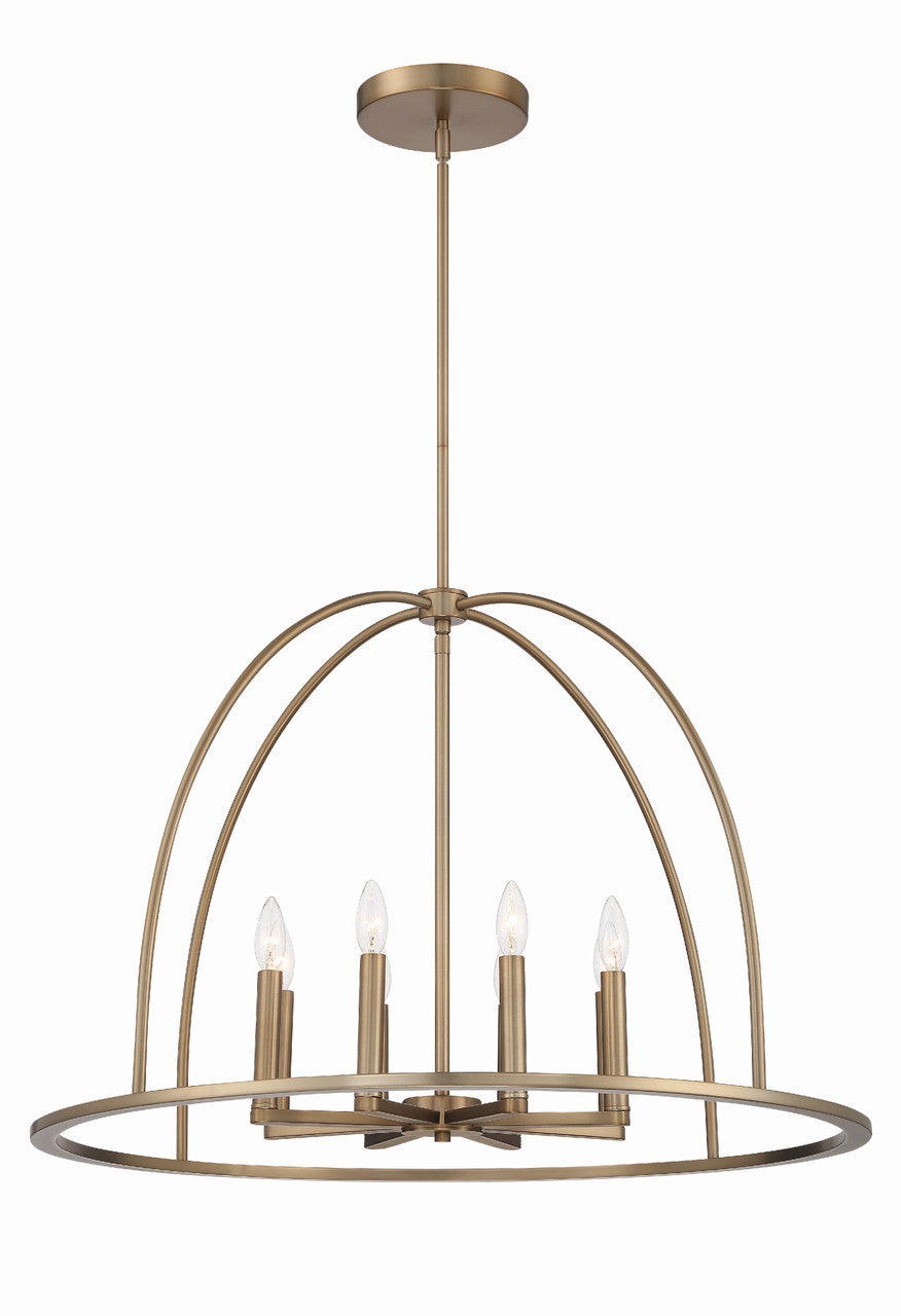 Crystorama Abbott 8 Light Vibrant Gold Chandelier ABB-3008-VG