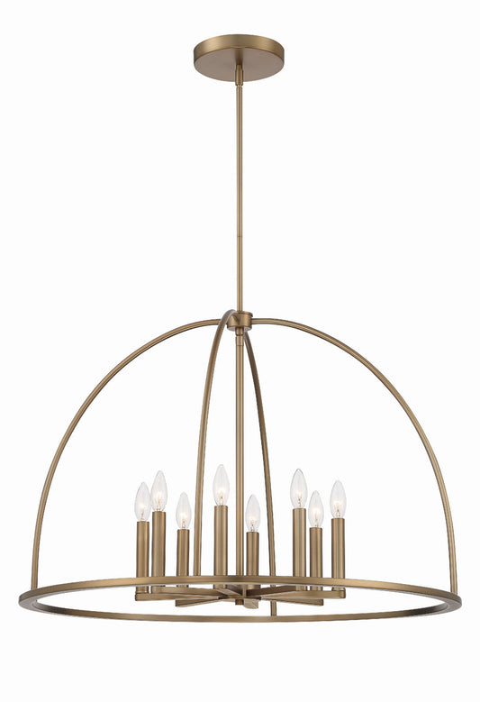 Crystorama Abbott 8 Light Vibrant Gold Chandelier ABB-3008-VG