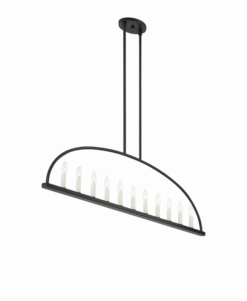 Crystorama Abbott 11 Light Black Linear Chandelier ABB-3009-BK