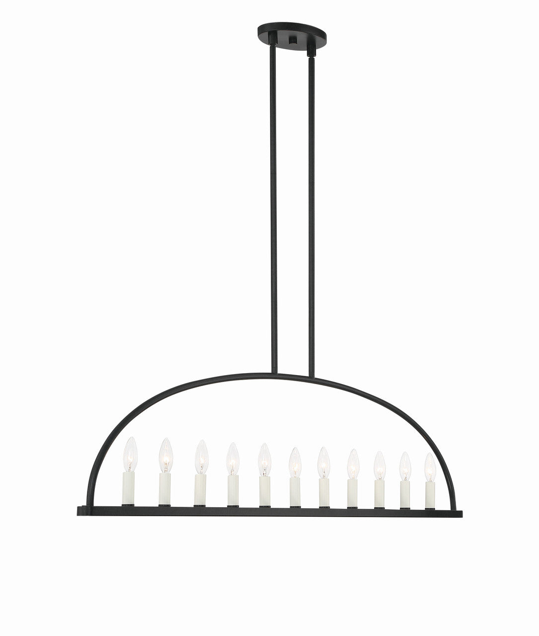 Crystorama Abbott 11 Light Black Linear Chandelier ABB-3009-BK