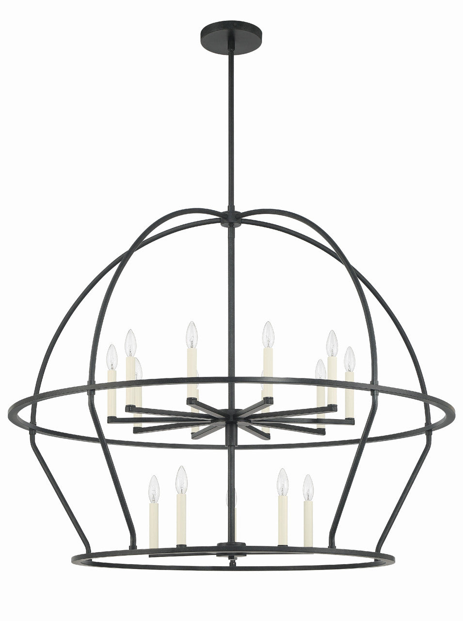 Crystorama Abbott 15 Light Black Chandelier ABB-3029-BK