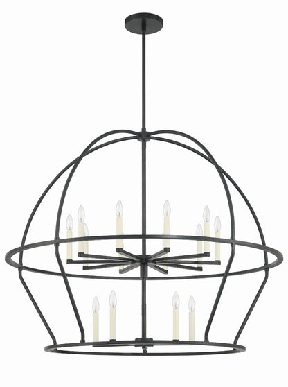 Crystorama Abbott 15 Light Black Chandelier ABB-3029-BK