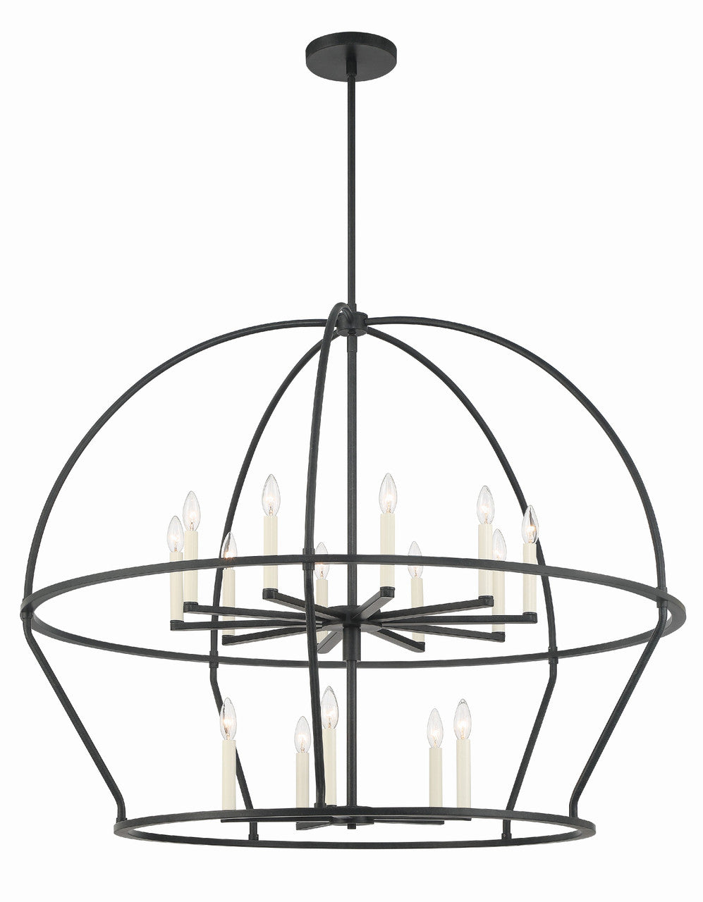 Crystorama Abbott 15 Light Black Chandelier ABB-3029-BK