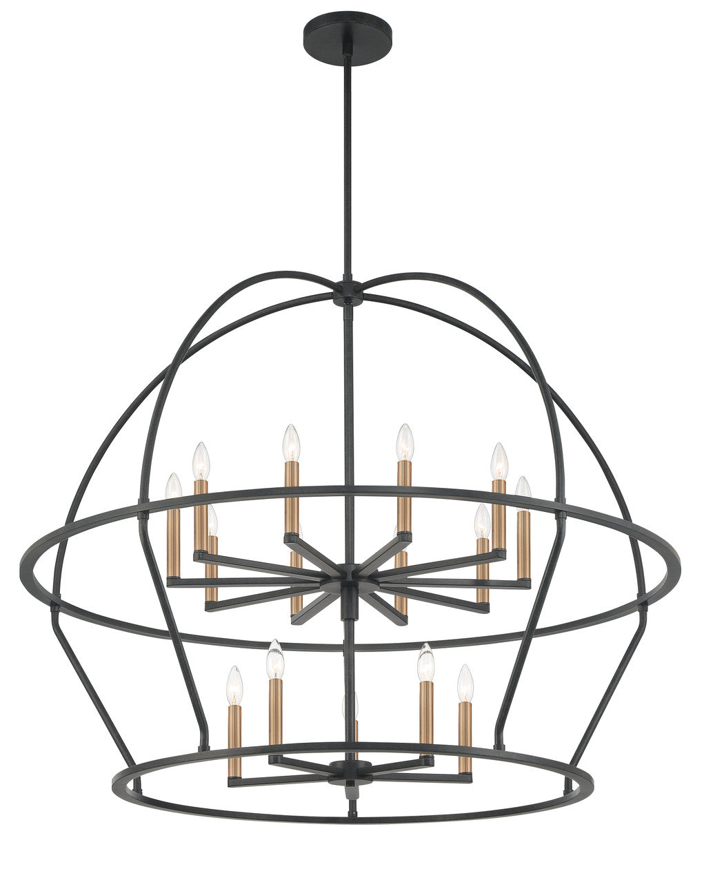 Crystorama Abbott 15 Light Black Chandelier ABB-3029-BK