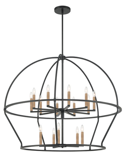 Crystorama Abbott 15 Light Black Chandelier ABB-3029-BK