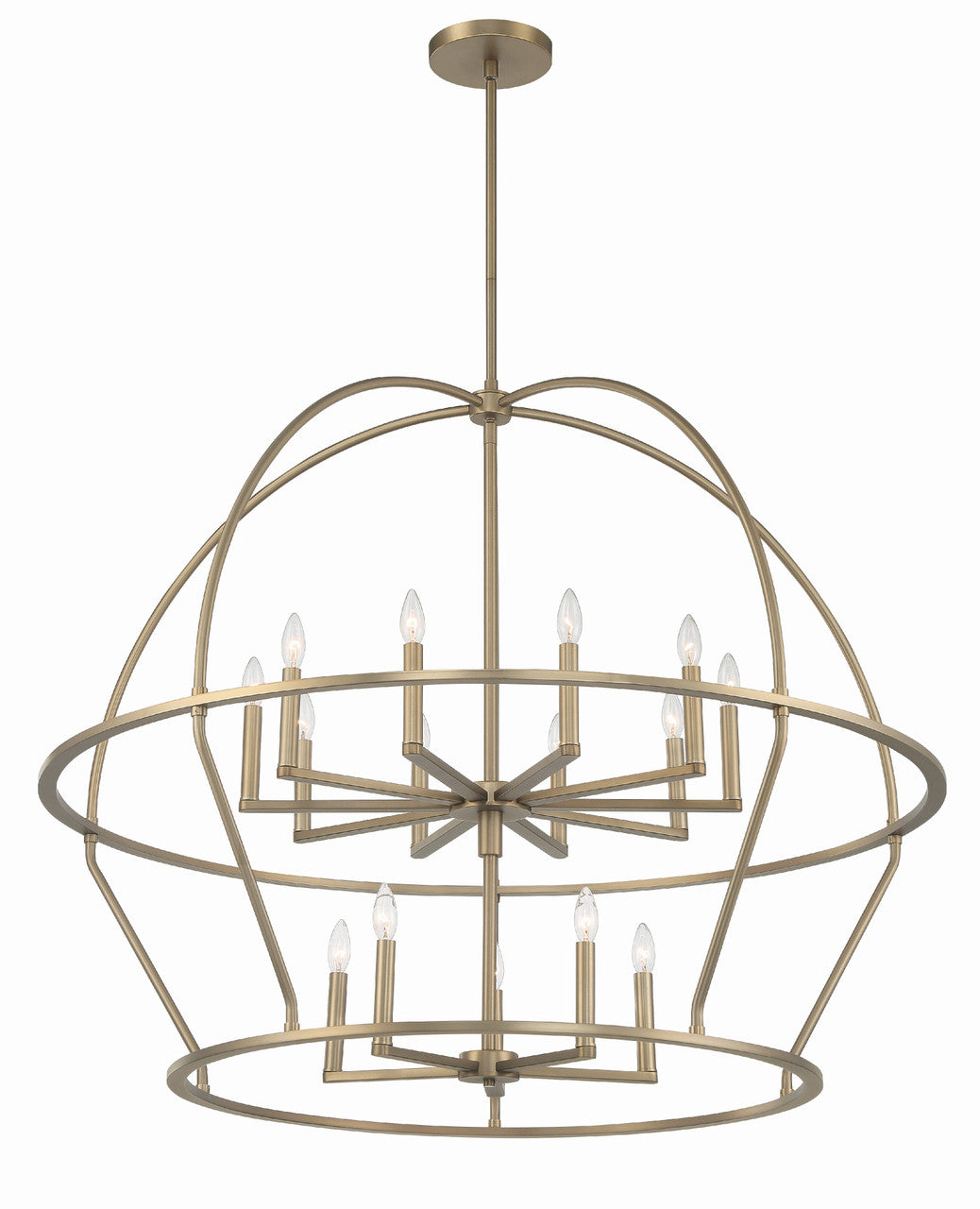 Crystorama Abbott 15 Light Vibrant Gold Chandelier ABB-3029-VG