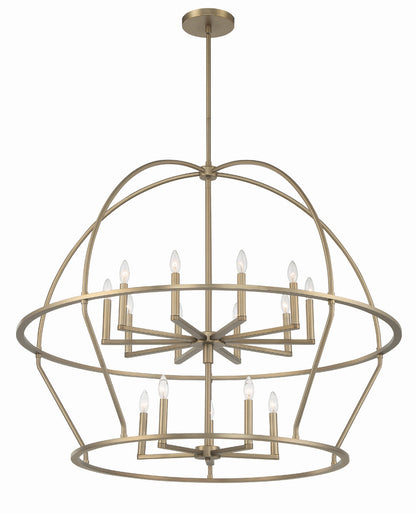 Crystorama Abbott 15 Light Vibrant Gold Chandelier ABB-3029-VG