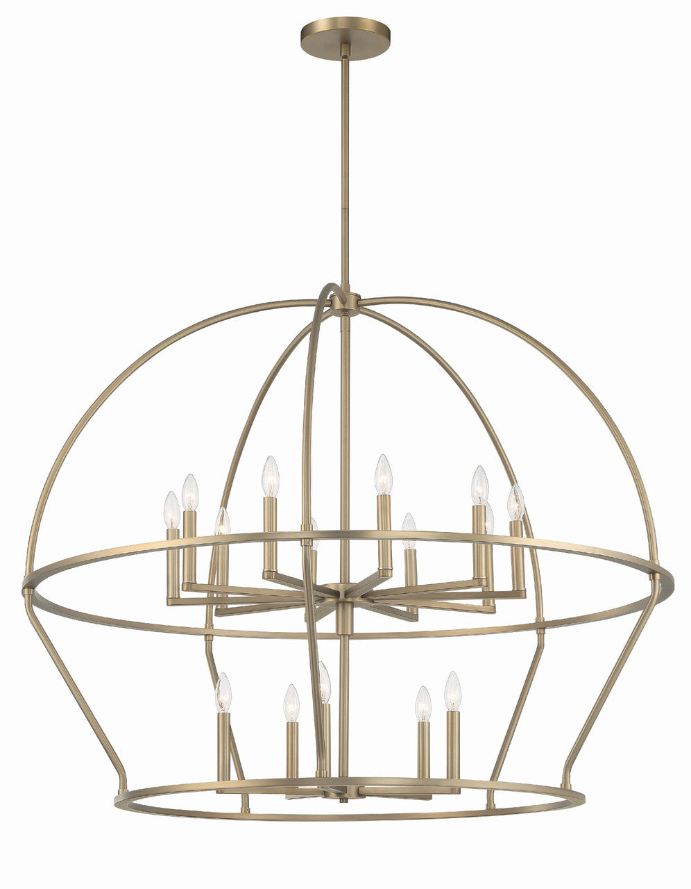 Crystorama Abbott 15 Light Vibrant Gold Chandelier ABB-3029-VG