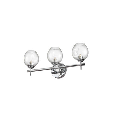 Dainolite 3 Light Halogen Vanity Polished Chrome with Clear Glass ABI-203W-PC