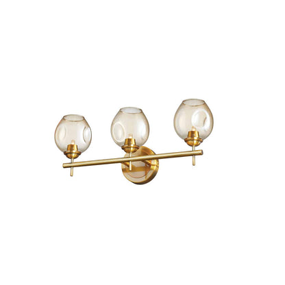 Dainolite 3 Light Halogen Vanity Vintage Bronze with Champagne Glass ABI-203W-VB